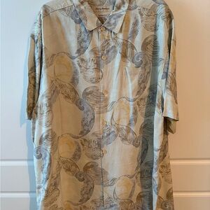 Tommy Bahama Beige and Gray Swirl Shirt